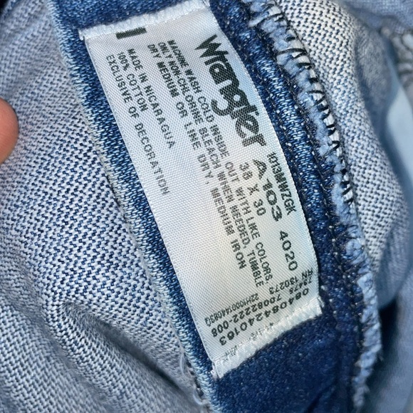 Men’s wrangler blue jean pants size 38x30 western outdoor wrangler jean pants - Picture 5 of 5